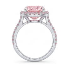 Afbeelding in Gallery-weergave laden, Roze diamanten ring 3,8 karaat kussenslijpsel
