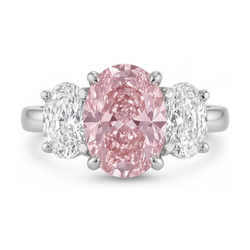 Roze diamanten ring 4,2 karaat ovaal
