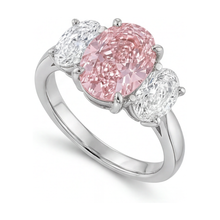 Afbeelding in Gallery-weergave laden, Roze diamanten ring 4,2 karaat ovaal
