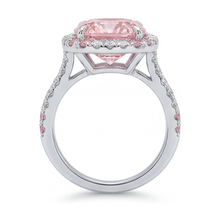 Afbeelding in Gallery-weergave laden, Roze diamanten ring 4,5 karaat kussenslijpsel
