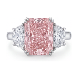 Roze diamanten ring 4,5 karaat radiant geslepen