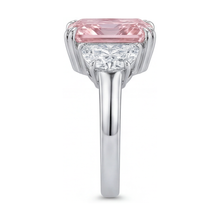 Afbeelding in Gallery-weergave laden, Roze diamanten ring 4,5 karaat radiant geslepen
