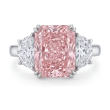 Afbeelding in Gallery-weergave laden, Roze diamanten ring 4,5 karaat radiant geslepen
