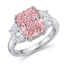 Afbeelding in Gallery-weergave laden, Roze diamanten ring 4,5 karaat radiant geslepen
