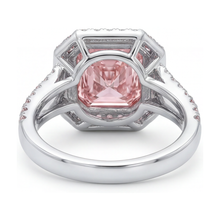 Afbeelding in Gallery-weergave laden, Roze diamanten ring 4,6 karaat radiant geslepen
