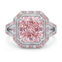 Afbeelding in Gallery-weergave laden, Roze diamanten ring 4,6 karaat radiant geslepen
