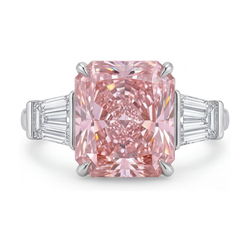 Ring met roze diamant 4,7 karaat radiant geslepen