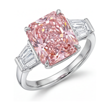 Afbeelding in Gallery-weergave laden, Ring met roze diamant 4,7 karaat radiant geslepen
