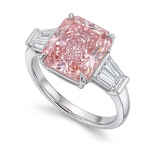 Afbeelding in Gallery-weergave laden, Ring met roze diamant 4,7 karaat radiant geslepen

