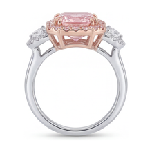 Afbeelding in Gallery-weergave laden, Roze diamanten ring 5,1 karaat radiant geslepen
