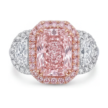 Afbeelding in Gallery-weergave laden, Roze diamanten ring 5,1 karaat radiant geslepen
