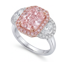 Afbeelding in Gallery-weergave laden, Roze diamanten ring 5,1 karaat radiant geslepen
