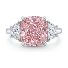 Afbeelding in Gallery-weergave laden, Ring met roze diamant van 5,2 karaat, kussenslijpsel
