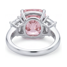 Afbeelding in Gallery-weergave laden, Roze diamanten trouwring 5,1 karaat kussengeslepen
