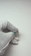 Video laden en afspelen in Gallery-weergave, 1,91 karaat blauw kussen Halo Center edelsteen ring wit goud 14K

