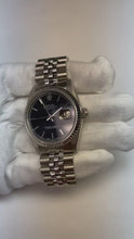Video laden en afspelen in Gallery-weergave, Rolex Datejust Heren 36mm Horloge Zwarte Stick Wijzerplaat
