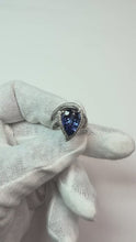 Video laden en afspelen in Gallery-weergave, Peer Tanzanite Natuurlijke echte diamanten ( niet in een laboratorium gekweekt ) ring 5 karaat edelsteen wit goud 14K sieraden
