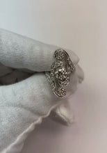 Video laden en afspelen in Gallery-weergave, Antieke stijl bruiloft ronde oude mijn geslepen diamanten ring 2,75 karaat
