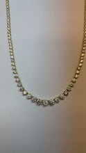 Video laden en afspelen in Gallery-weergave, Witgoud 14K F VVS1 Rond Geslepen 18 Karaat Natuurlijke Diamanten Damesketting

