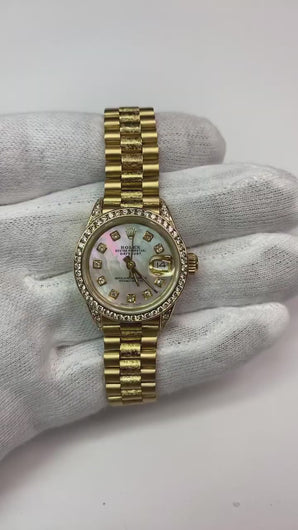 diamanten dweil-wijzerplaat Rolex