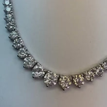 Video laden en afspelen in Gallery-weergave, 11 karaat ronde diamanten tennis ketting dames sieraden goud 14K
