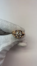 Video laden en afspelen in Gallery-weergave, 3 Karaat Grote Diamanten Solitaire Herenring Witgoud
