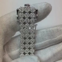 Video laden en afspelen in Gallery-weergave, Ronde diamanten damesarmband Gouden sieraden Nieuw 12 karaat
