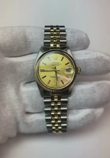 Rolex 6827 Datejust 31 mm champagnestok tweekleurig horloge