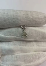 Video laden en afspelen in Gallery-weergave, 1 karaat peer geslepen Solitaire diamanten halsketting hanger wit goud 14K
