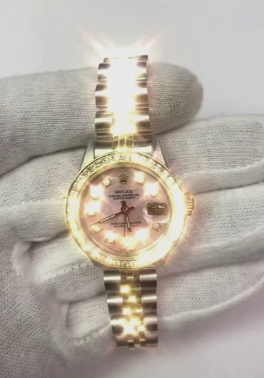 diamanten Datumjust tweekleurig Rolex