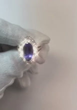 Video laden en afspelen in Gallery-weergave, 6 ct diamant met markiezin geslepen tanzaniet stenen ring wit goud 14k
