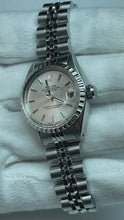 Video laden en afspelen in Gallery-weergave, Zilveren wijzerplaat Rolex Lady-Datejust 26 mm roestvrij stalen horloge
