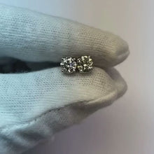 Video laden en afspelen in Gallery-weergave, Ronde geslepen diamanten oorknopjes Fijne sieraden 1,50 karaat witgoud 14K

