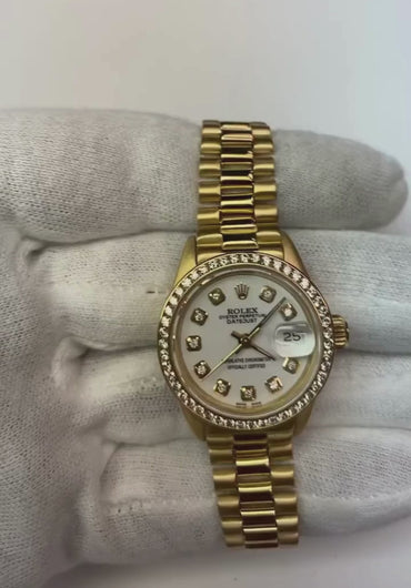 witte diamanten wijzerplaat lunette Rolex