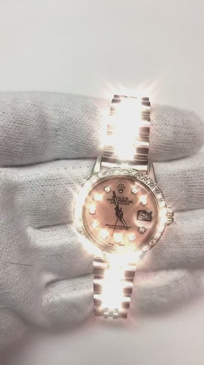 Diamanten wijzerplaat rand Dames Rolex