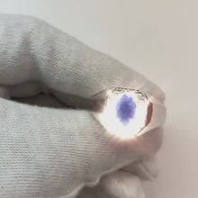 Video laden en afspelen in Gallery-weergave, Bliksem Opaal Diamanten Heren Ring Wit Goud 14K
