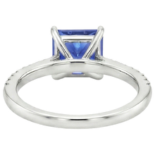 Afbeelding in Gallery-weergave laden, Prinses Ceylonsaffier &amp; Ronde Natuurlijke uit de aarde gewonnen Diamanten Ring 5.75 Karaat Witgoud

