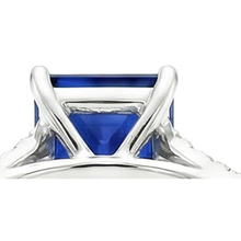 Afbeelding in Gallery-weergave laden, Solitaire Ring met Prinsesslijpsel Edelsteen en Pavé Accenten van Natuurlijke uit de Aarde Gewonnen Diamanten 6 Karaat
