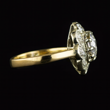Afbeelding in Gallery-weergave laden, Halo Oude Mijn Geslepen Echt Diamanten Ring Tweekleurige Bloemstijl Sieraden 3 Karaat
