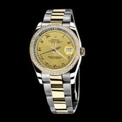 roestvrij staal & goud dames heren Rolex Datum-serie horloge tweekleurig