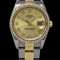 roestvrij staal & goud dames heren Rolex Datum-serie horloge tweekleurig