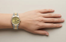 Afbeelding in Gallery-weergave laden, roestvrij staal &amp; goud dames heren Rolex Datum-serie horloge tweekleurig
