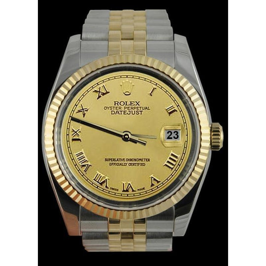 roestvrij staal & goud oester Arabische wijzerplaat Rolex Datumjust horloge SNELLE INSTELLING
