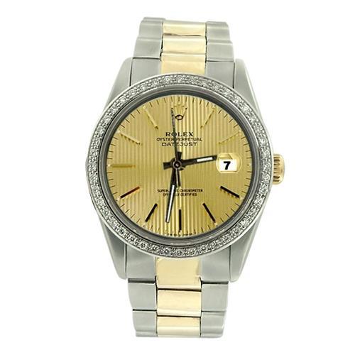 roestvrij staal & goud oester Armband stok Wijzerplaat Rolex Datumjust Herenhorloge SNELLE INSTELLING
