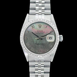 roestvrij staal jubileumarmband Rolex diamanten lunette grijze Romeinse wijzerplaat snel ingesteld