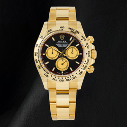 Rolex Cosmograph Daytona 126508 40mm Zwarte Wijzerplaat Geelgoud Horloge