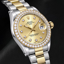 Afbeelding in Gallery-weergave laden, Rolex Date 15223 34mm Champagne Diamanten Wijzerplaat Tweekleurig Horloge
