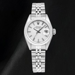 Rolex Date 6916 26mm Zilveren Linnen Wijzerplaat Roestvrij Staal Jubilee-armband Horloge