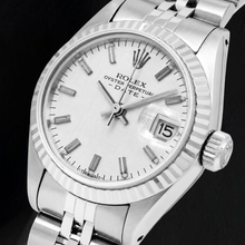 Afbeelding in Gallery-weergave laden, Rolex Date 6916 26mm Zilveren Linnen Wijzerplaat Roestvrij Staal Jubilee-armband Horloge
