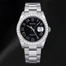Afbeelding in Gallery-weergave laden, Rolex Datejust 116200 36mm Zwarte Jubilee Romeinse Wijzerplaat Roestvrij Staal Horloge
